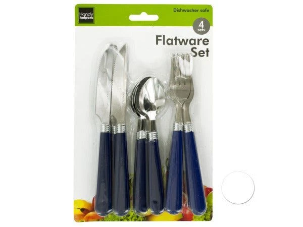 Flatware Set with Plastic Handles ( Case of 8 )