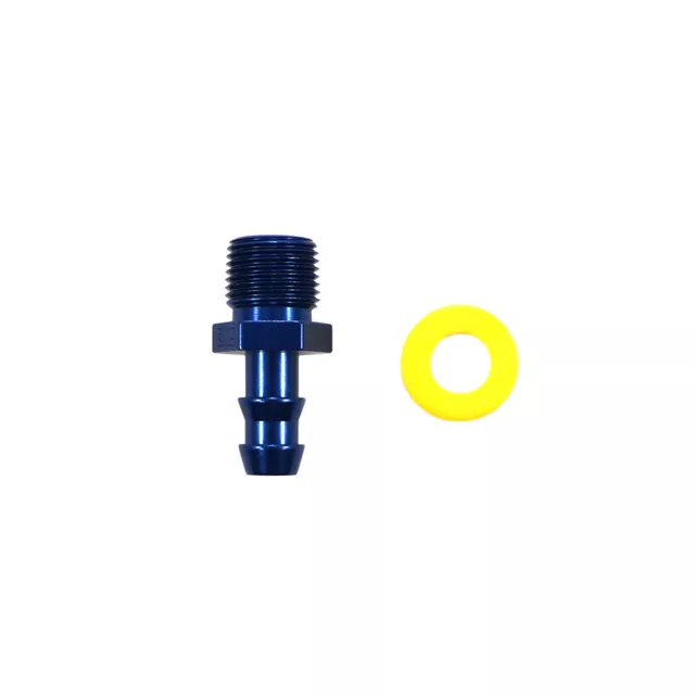 Fragola 200123 3/8 MPT to -6AN Push Lock Hose End Barb Blue Fitting Pipe Thread