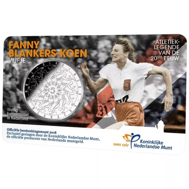 Euromünze Fanny Blankers-Koen 2018 - Niederlande - in Coincard Kupfer-Nickel BF