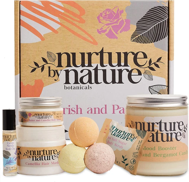 Nurture by Nature RELAX E VIZIARE, Set Regalo Viziare Donna, Scrub Corpo, Burro