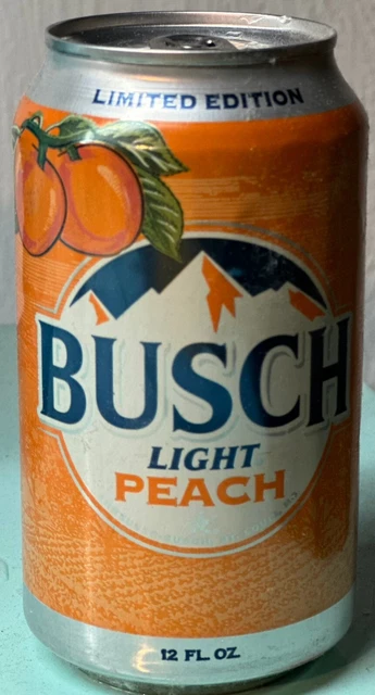 Busch Light Peach 12 oz empty Beer Can. Opened From The Bottom.