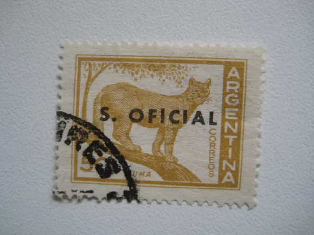 Argentinien 1959  gestempelt  50 C.  Aufdruck  S. Oficial  Puma  Raubkatze
