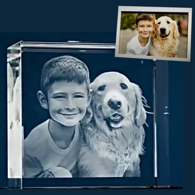 MOTHERS DAY GIFTS Personalized 3D Laser Photo Crystal Engraved Custom Picture