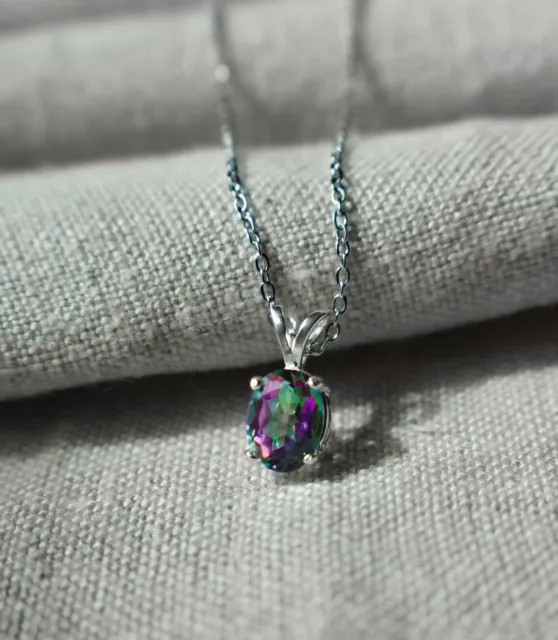 Natural alexandrite necklace,3Ct purple and green alexandrite necklace, gemstone