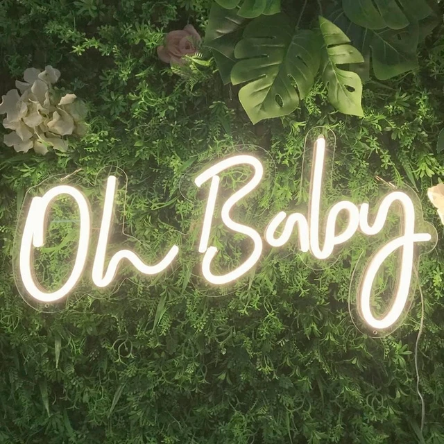 Oh Baby Insegna al neon per decorazioni baby shower con interruttore dimmerabile, 23""X11,8"" BDUN