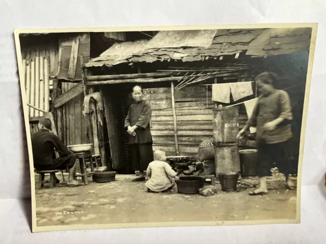 China GUANGZHOU Canton STREET SCENE antique SUPER VINTAGE LARGE PHOTO c. 1910