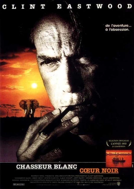 affiche cinéma Chasseur blanc coeur noir 120 x 160