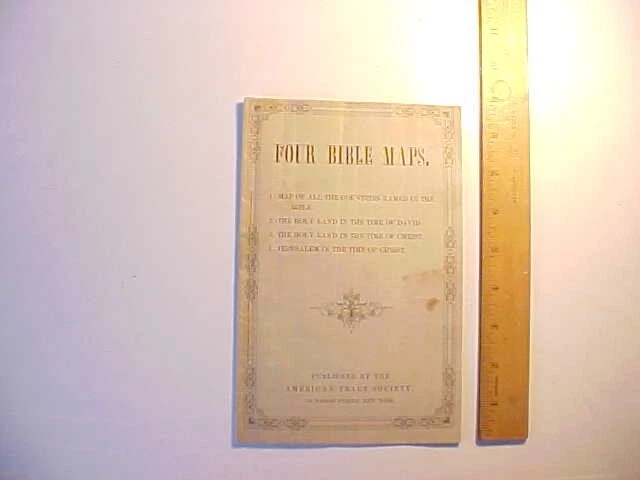 1830 Old Pamphlet 4 Maps Of Biblical Holy Land And Temple With Ark Vg+