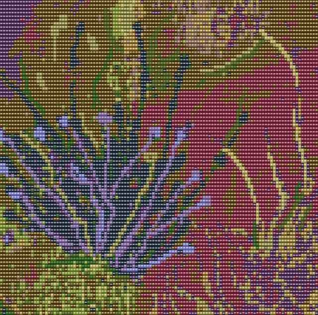 Patrón abstracto de cuentas florales de 6"" x 6"" de Karen Zumbrun