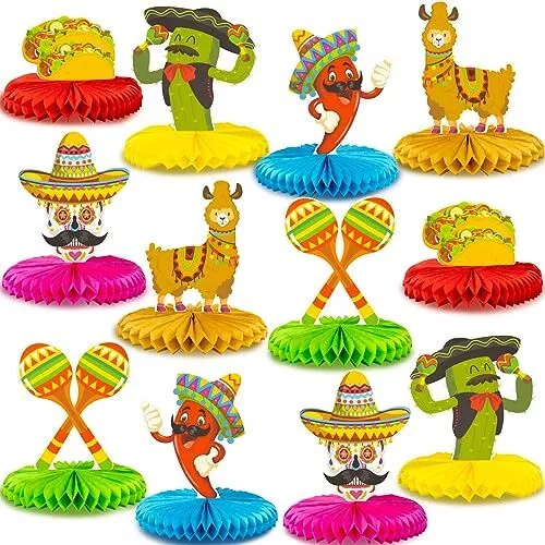 Mexican Fiesta Party Decorations - Cinco De Mayo - 6 Paper Fans, 5