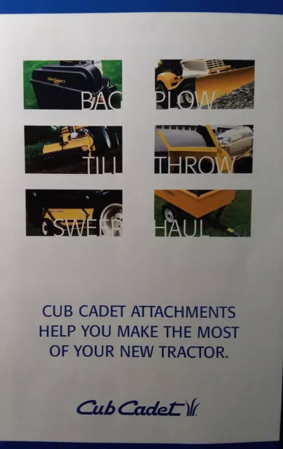 Cub Cadet Lawn Garden Tractor 1000 2000 3000 series Color Sales Brochure Manual