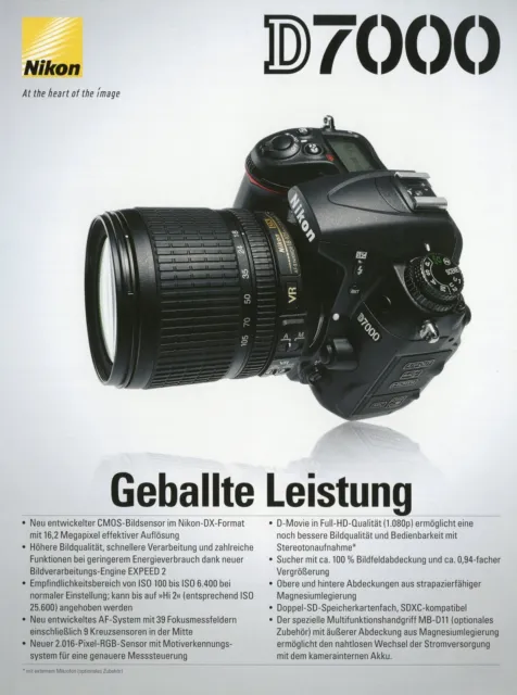 Nikon D7000 2010 9/10 D prospecto de cámara catálogo folleto catálogo folleto