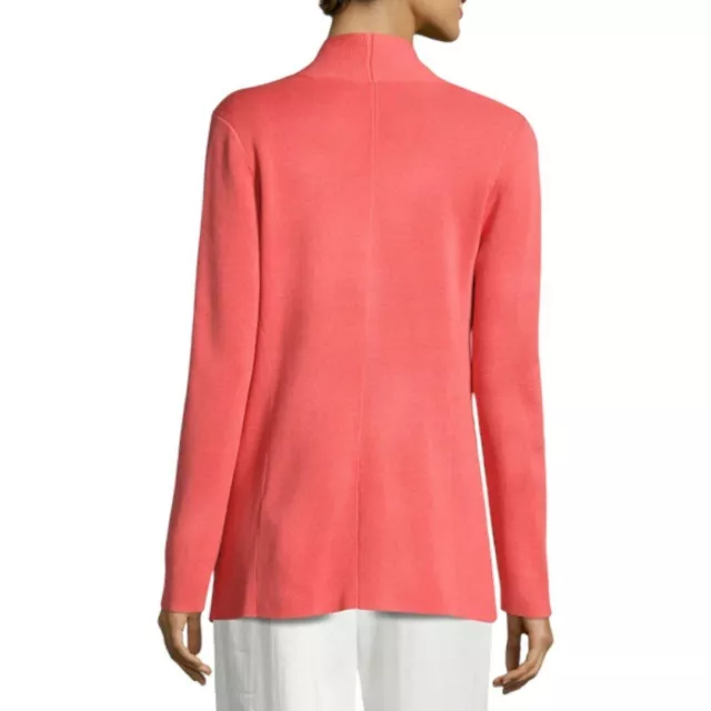 Eileen Fisher Open Interlock Cascade Jacket In Coral Size 2X Cardigan Drape 2