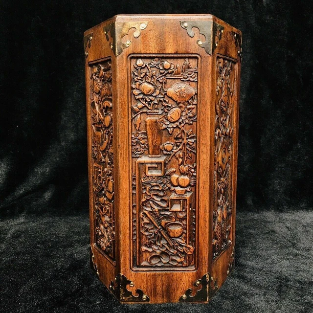 Chinese Natural Rosewood Hand Carved Exquisite Brush Pot 31011