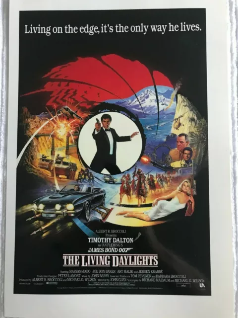 James Bond The Living Daylights Double Movie Poster Laminated Timothy Dalton 007