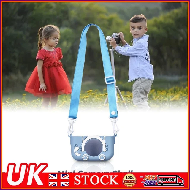 Portable Mini Cartoon Camera Cover Adjustable Silicone Shell (Blue Cat)