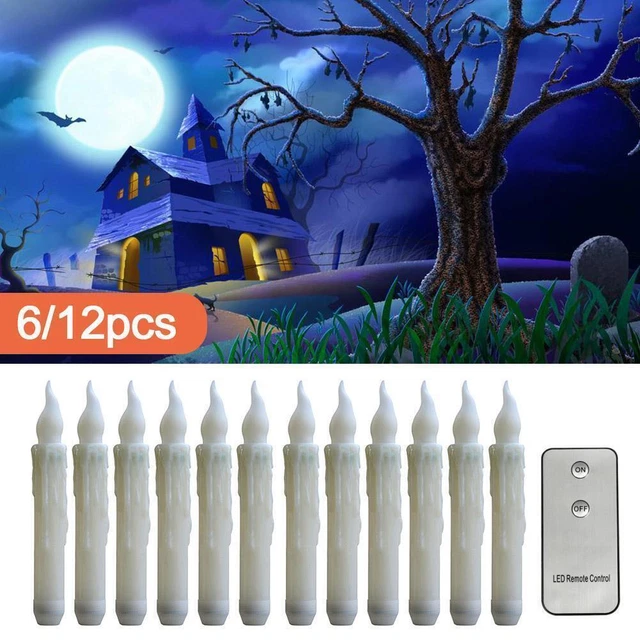 6/12* Flameless LED Candle Flickering Tea Light Battery Control Halloween L6I4