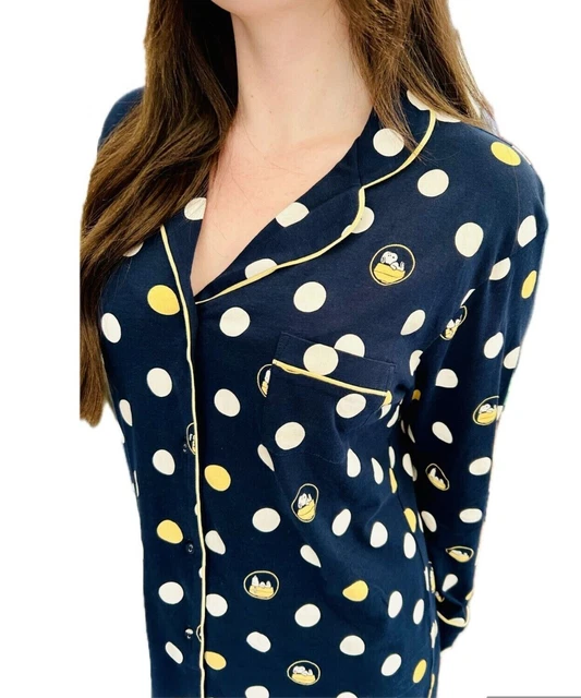 EX FAMOUS STORE Snoopy Nightie Pure Cotton Long Sleeved Button