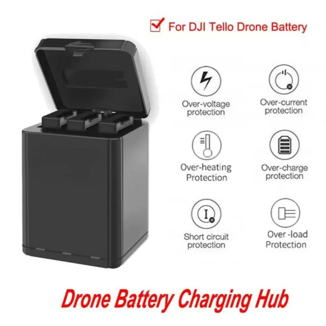 3 in 1 Battery Charger Hub RC Intelligent Quick Charging for DJI Tello Drone US 2