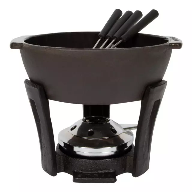 Boska Käsefondue-Set Party Pro, Fondue Set, mit Gabeln, Gusseisen, Schwarz 900ml