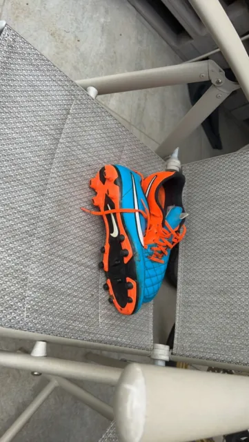 Nike Tiempo Legend V FG Pro Football Boots UK 8 Blue and orange