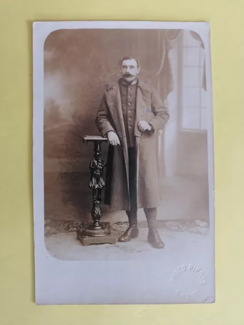 cpa Carte Photo PIERRE à BREST en 1915 MILITAIRE SOLDAT POILU WW1