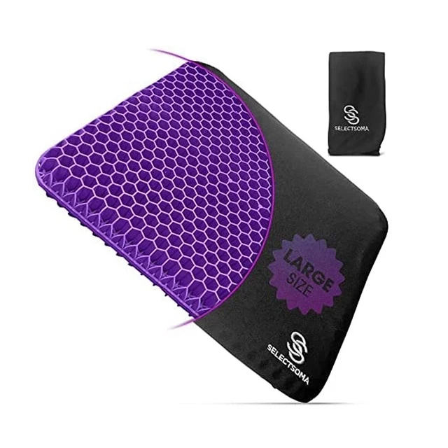 SelectSoma Large Purple Gel Seat Chair Cushion for Back Pain Hip Tailbone Relief