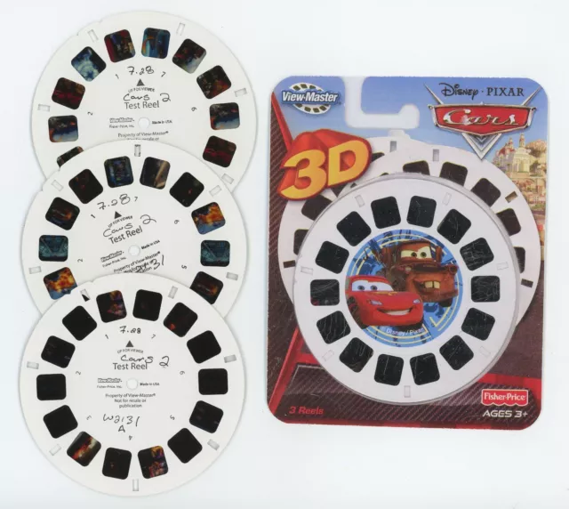 DISNEY / PIXAR CARS 2 Two View-Master 3 Factory TEST Reels and