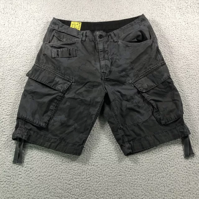 G Star Raw Shorts Adult 31 Black Gray Cargo Camo Rovic Loose Field Bermuda