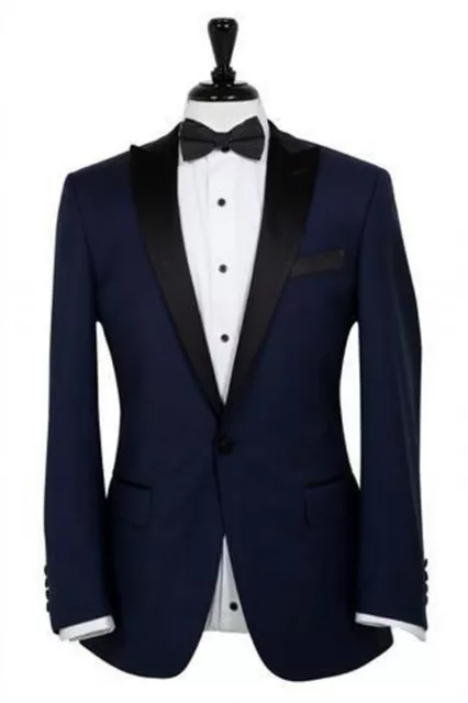 Abiti blu navy uomo designer sposi matrimonio cena abiti festa (cappotto + pantaloni) Regno Unito