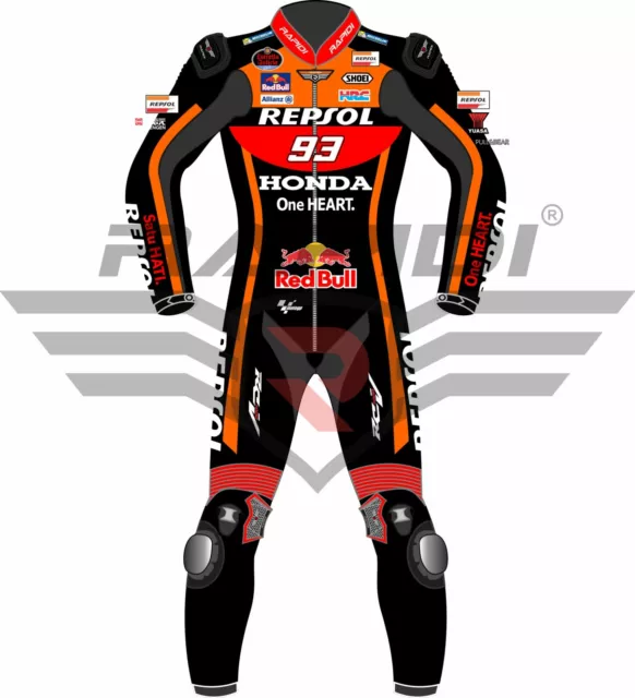 Marcmarquez Honda Repsol One Heart Black Motocycle Motorbike Leather Racing Suit