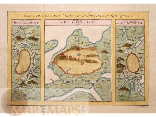 Impero Cinese, mappa antica, Plans de Quelques, mappa antica Bellin 1748