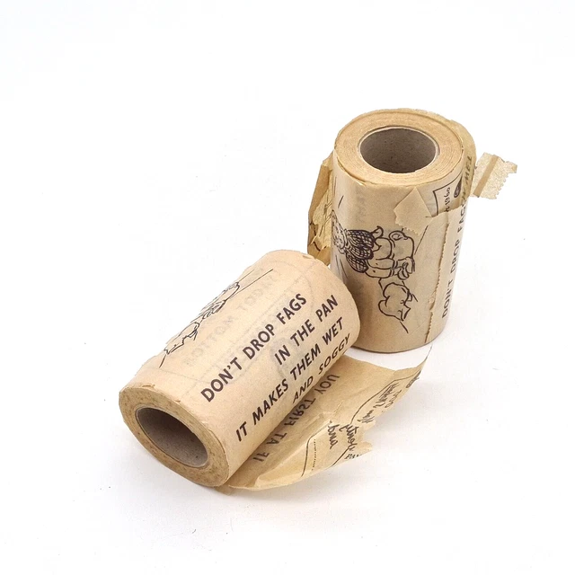 2 x RARE 1960s Novelty Joke Loo Toilet Roll Paper
