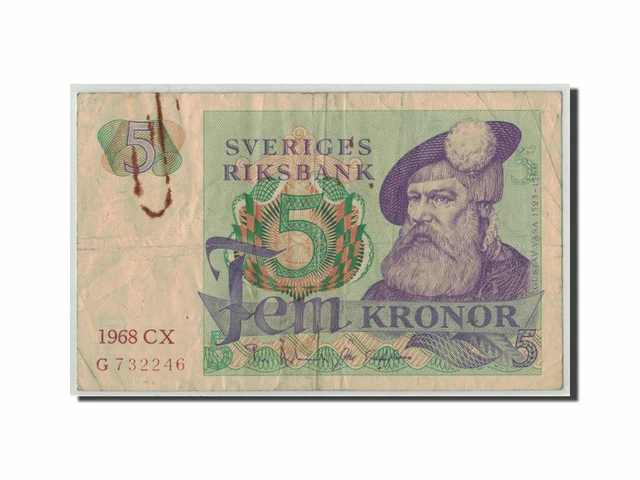 [#312685] Geldschein, Schweden, 5 Kronor, 1968, KM:51a, SGE+