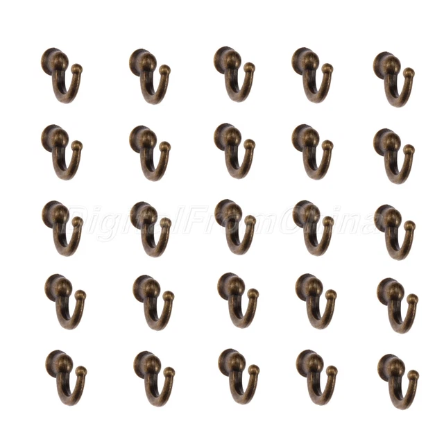 2Pcs Vintage Bronze Alloy Wall Door Hooks Clothes Coat Hat Bag Towel Bath Hanger