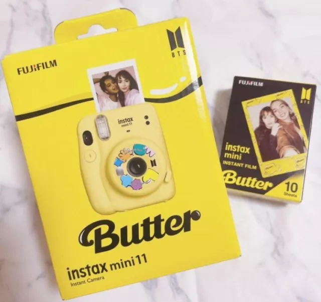 BTS Butter FUJIFILM instax Mini Camera 11 Yellow K-POP  With Box NEW Plus 1 film