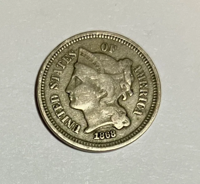 1868 3 cent nickel