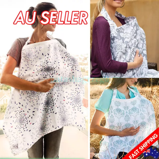 AU 3 in 1 Baby Breastfeeding Nursing Cover Cotton Breathable Apron Blanket