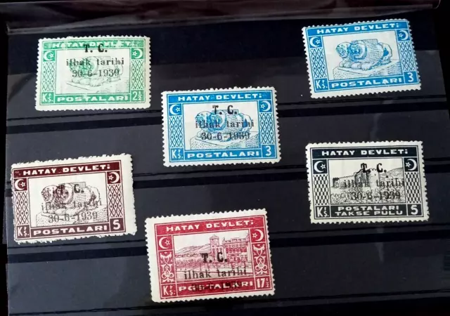 Ottoman Turkey Hatay   1939 Postage Due 6 Stamps Mnh Mlh F Vf