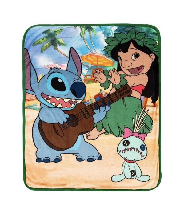 Disney Lilo & Stitch Tropical Mix Throw Blanket Silk Touch Sherpa 40 x 50"