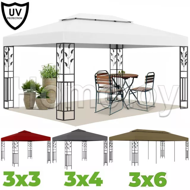 Gazebo 3x3 3x4 3x6 Garden Pavilion Metal Marquee Tent Canopy Shelter Patio Party