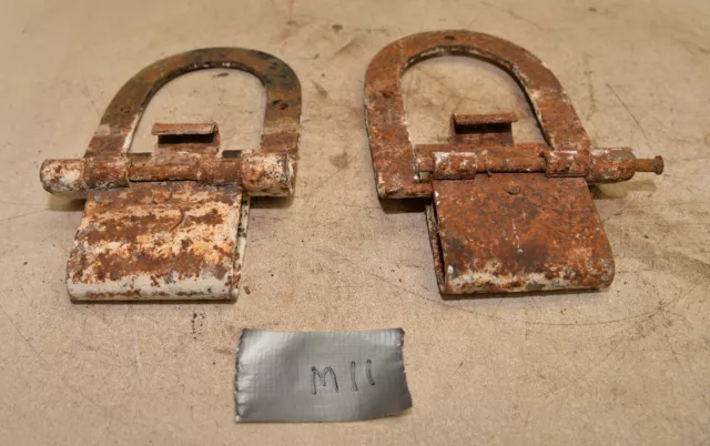 2 collectible vintage barn door single hoop roller & bracket tool lot M11