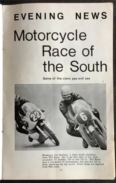 BRANDS HATCH 10 Oct 1965 EVENING NEWS INT'L RACE OF THE SOUTH Official Programme 3
