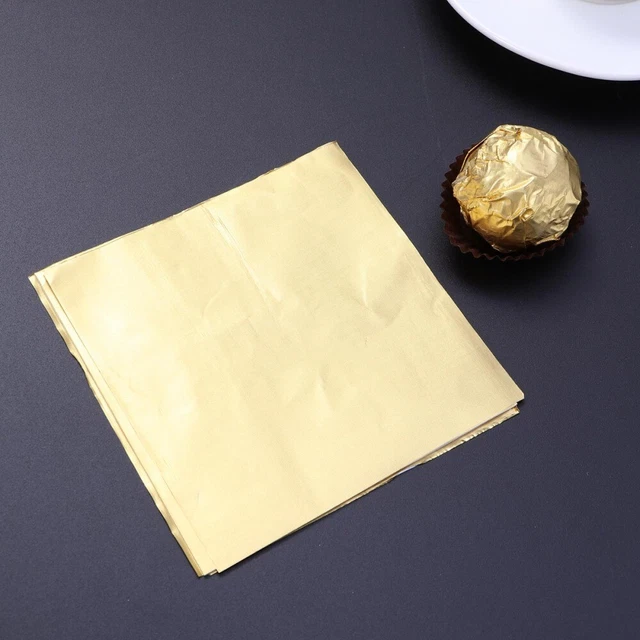 100 Pièces Emballage De Chocolat En Feuille Doré 20 × 20 Cm Emballages De Bonbons Papier D Emballage En Papier D Aluminium Carre Pour L Emballage Diy De Bonbons Et De Chocolat