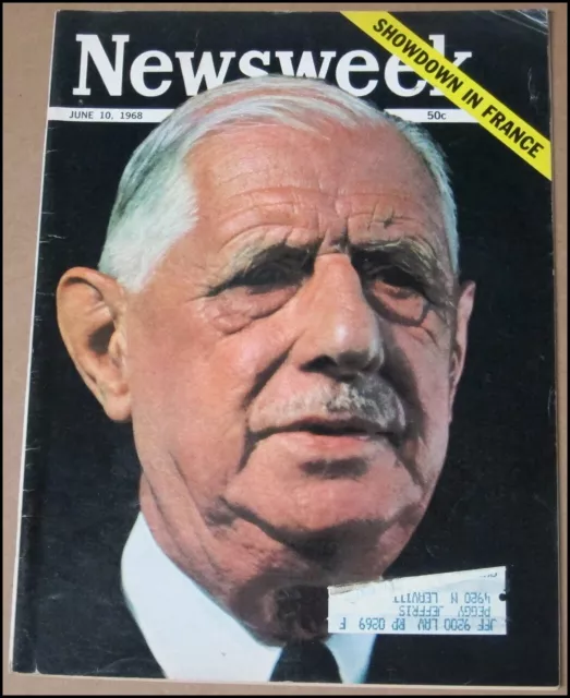 6/10/1968 Newsweek Magazine Charles de Gaulle France Robert Kennedy RFK Nixon
