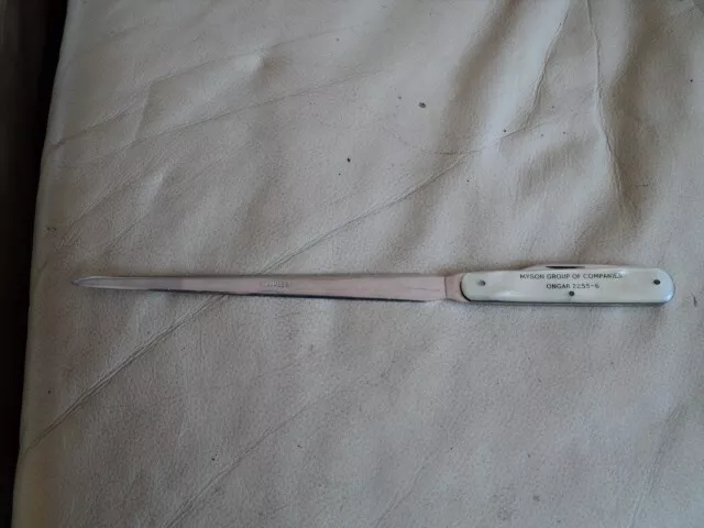 Heavy Handle Mother Of Pearl And Stainless Letter Opener Sheffield England
