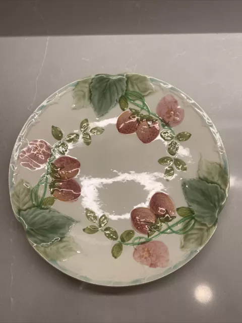 French Majolica plate signed Choisy le Roi: Strawberries 8 1/2” 1 of 6