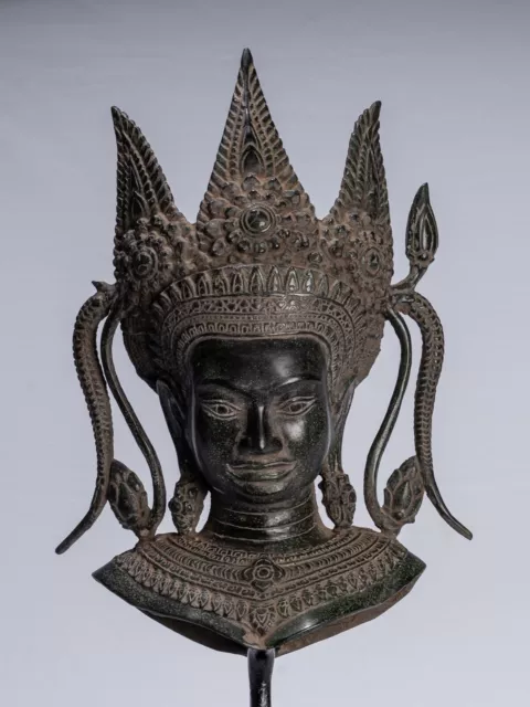 Antique Khmer Style Mounted  Angkor Wat Apsara or Angel Statue - 49cm/20"