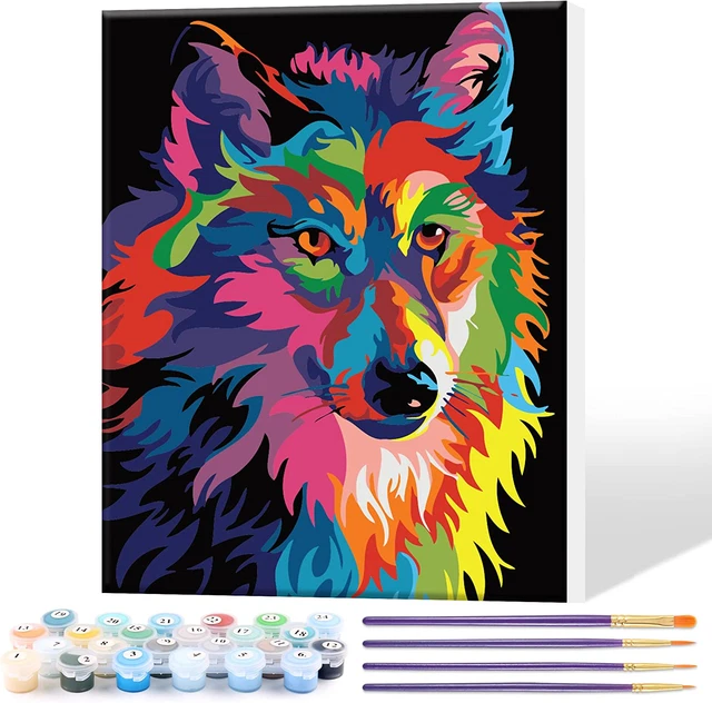 Kit de pintura acrílica Toudorp pintura por números hágalo usted mismo para niños y adultos principiantes -