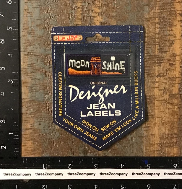 Vtg MOONSHINE Outhouse Alcohol Designer Jean Labels Iron-On Patch MOC